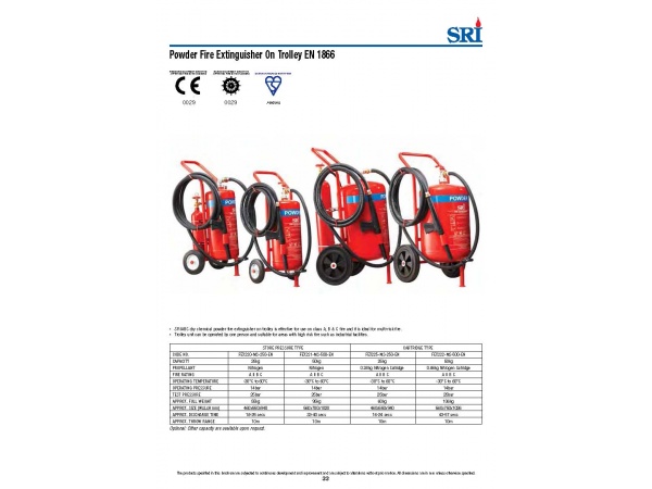 Bình chữa cháy bột ABC SRI 50kg Malaysia